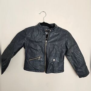 Mayoral Kids Forest Green Biker Faux Leather with Stitch and Zipper Detail.
